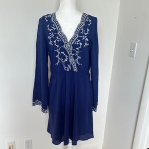 Embroidered Blue Dress